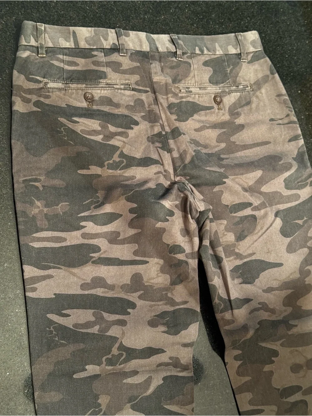 Banana Republic Slim Fit Camo Chinos in Olive and Dark Gray/Black